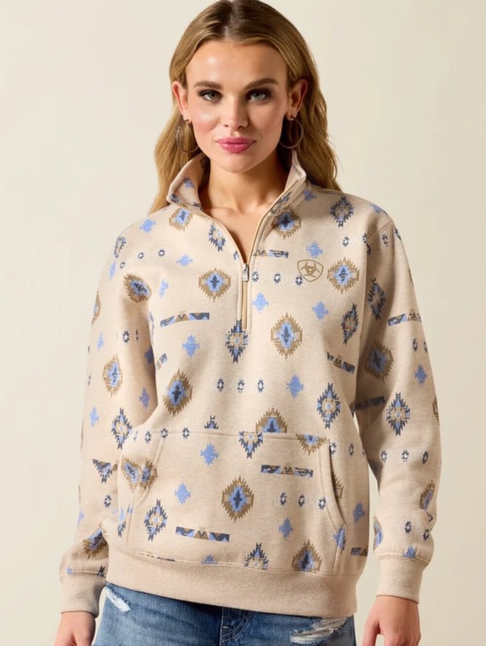 🌵 Ariat 1/2 Zip Southwest Sapphire Sweater